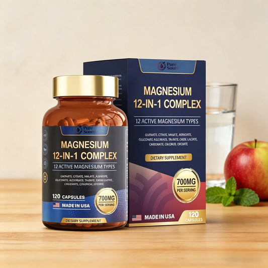 (2PC)Magnesium 12 in 1 Complex 700mg - Glycinate Citrate Malate Taurate