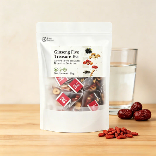 (2PC)Ginseng Five Treasures Tea | Liver and Kidney Nourishing Vitality Tea | Christmas Gift.